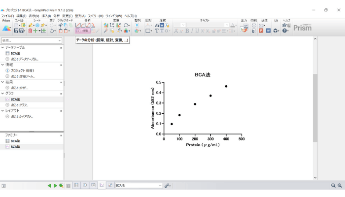 GraphPad Prism日本語アドオン_データ分析